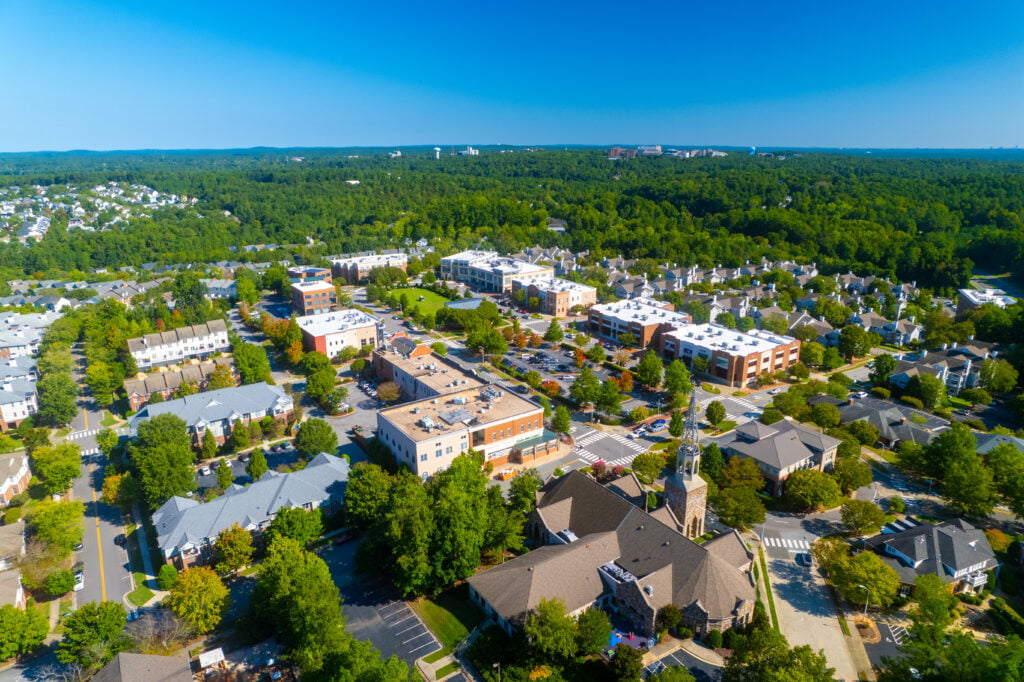 Aerial photography of Southern Village Retail